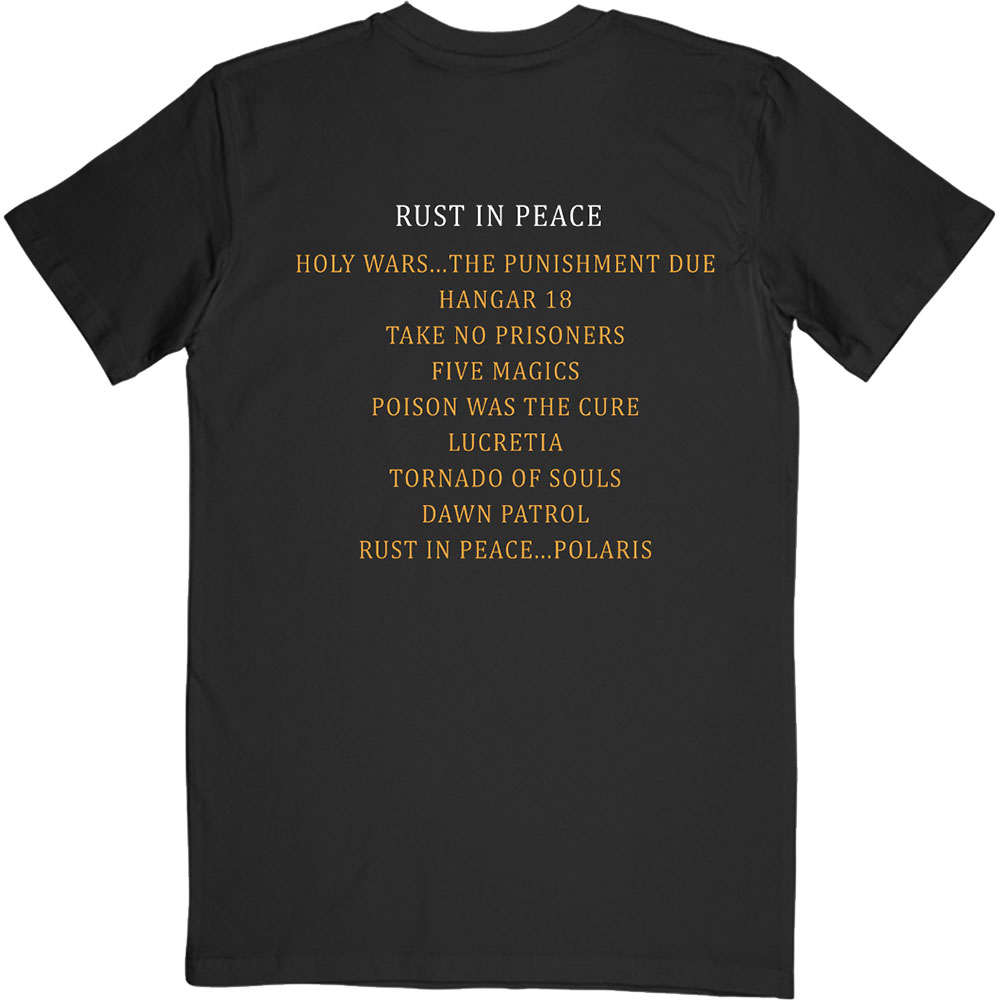Megadeth - Rust In Peace Tracklist Heren Tshirt - Zwart